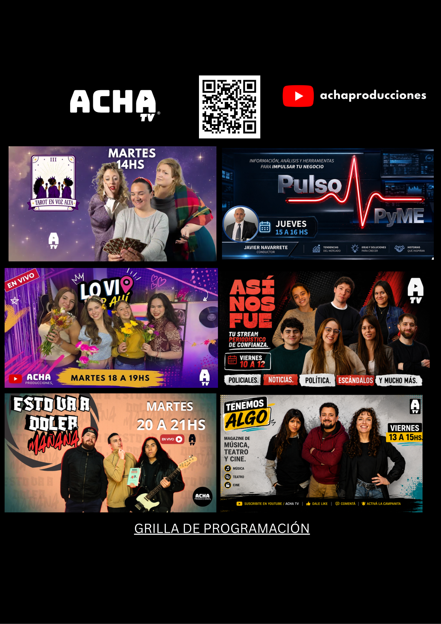 Streaming ACHATV en YouTube
